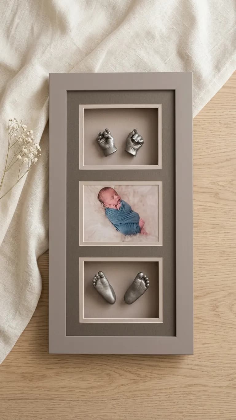 Baby Silver Quad Impression Frame